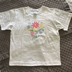 BABY GUESS: White XL Floral Bouquet Tee